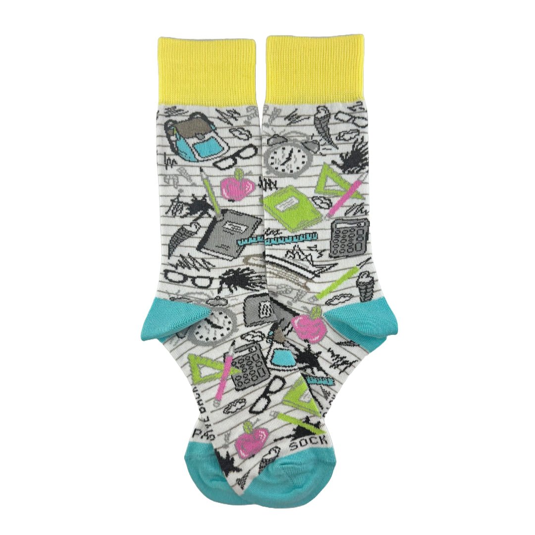 School Days Socks - Back to School from the Sock Panda (Adult Small)