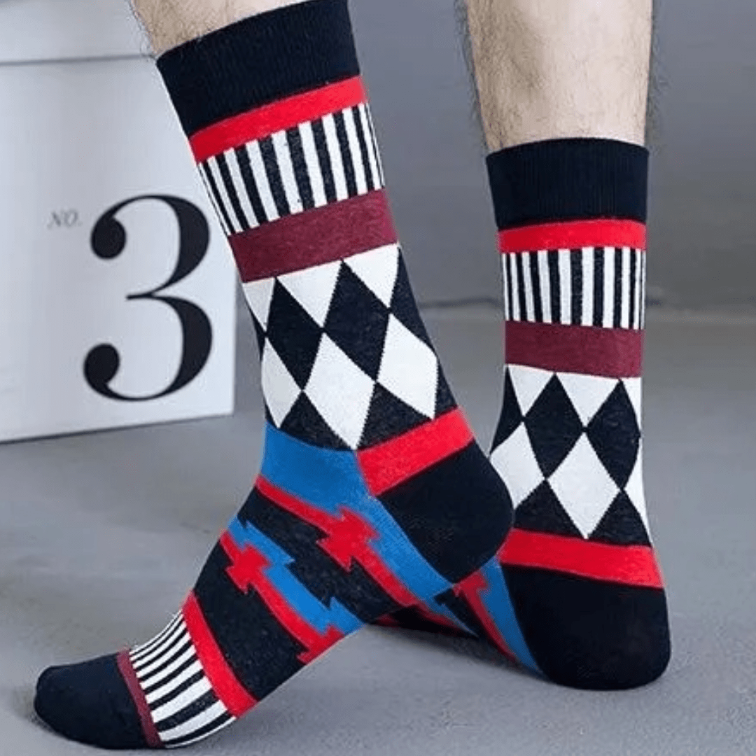 Shapes Patterned Socks from the Sock Panda (Adult Large - Men's Shoe Sizes 8 - 12)