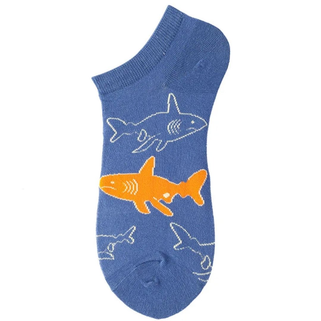 Shark Pattern Ankle Socks (Adult Medium - Women's Shoe Sizes 5 - 10)