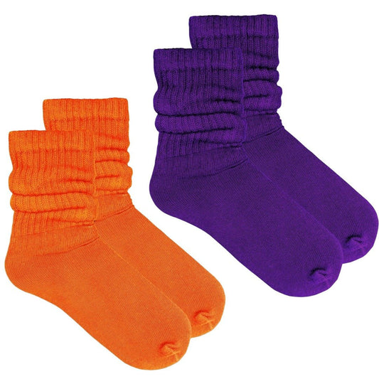 Slouch Socks (Adult Medium - Women's Shoe Sizes 5 - 10) - Halloween Colors (2 - Pack)