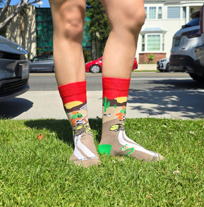 Slow Animals on a Motorcycle Socks from the Sock Panda (Adult Small - Shoe Sizes 2 - 5)