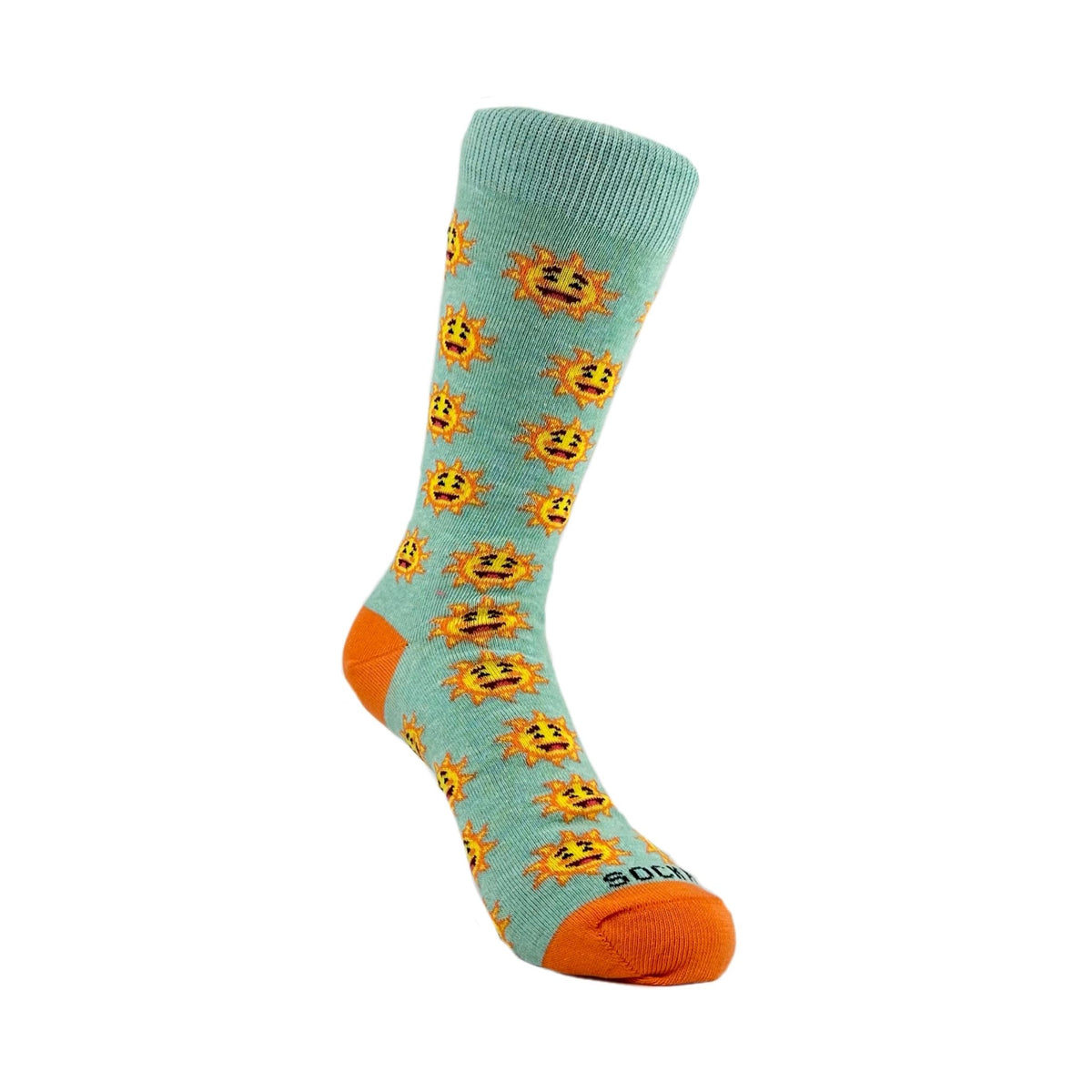 Smiley Sun Face Patterned Sock Panda (Adult Small - Shoe Sizes 2 - 5)