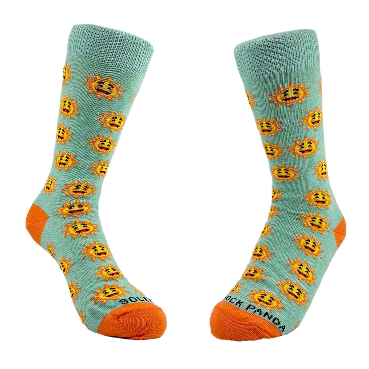 Smiley Sun Face Patterned Sock Panda (Adult Small - Shoe Sizes 2 - 5)
