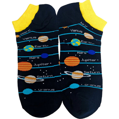 Solar System Planetary Ankle Socks (Adult Large - Men's Shoe Sizes 8 - 12)