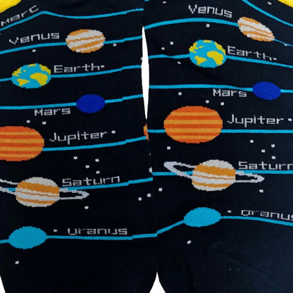 Solar System Planetary Ankle Socks (Adult Large - Men's Shoe Sizes 8 - 12)