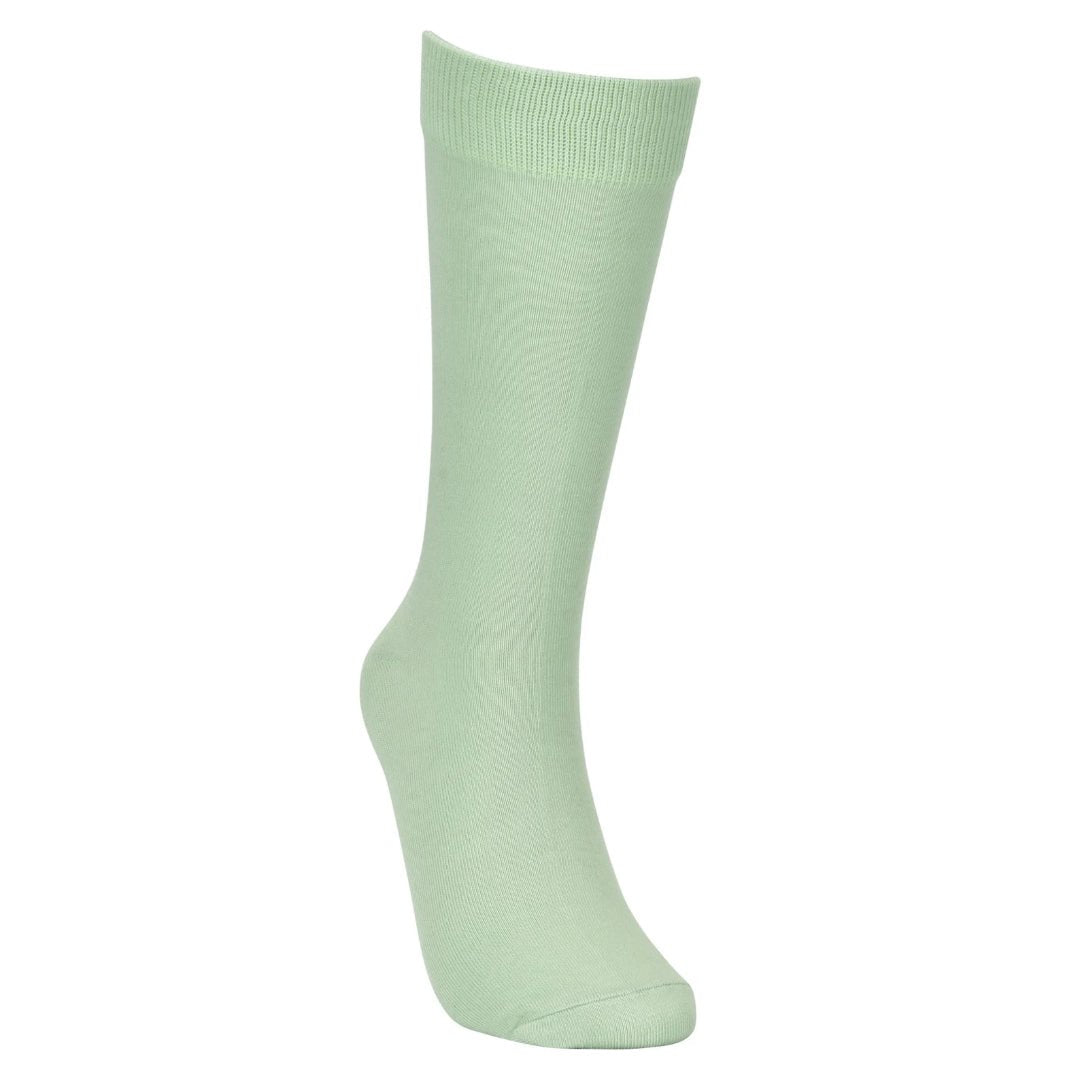 Solid Color Crew Cotton Dress Socks - Mint