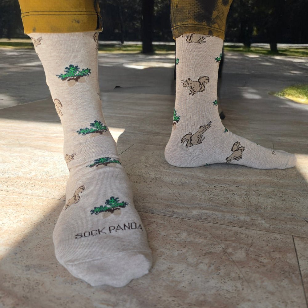 Squirrel with Nut Socks from the Sock Panda (Adult Medium)
