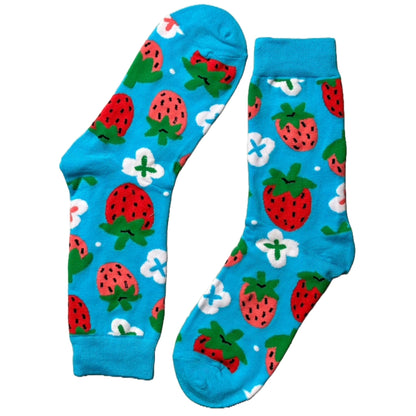Strawberry Socks from the Sock Panda (Adult Medium - Women's Shoe Sizes 5 - 10)