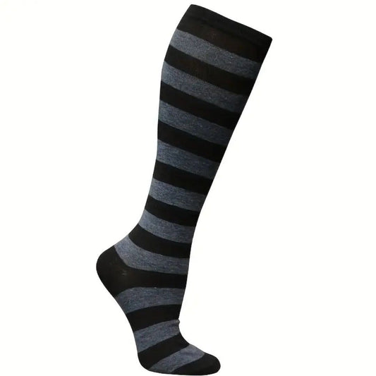 Striped Patterned Socks (Knee High) 6 - Pack