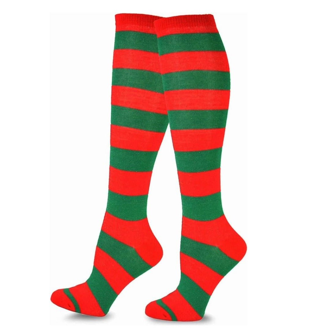Striped Patterned Socks (Knee High) - Christmas Set (2 - Pack)