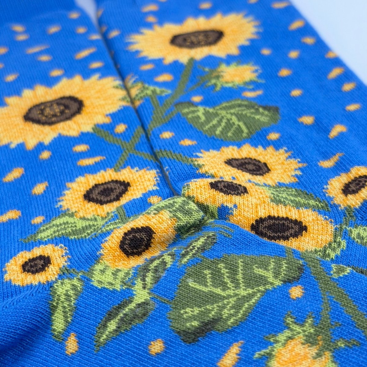 Sunflower Socks from the Sock Panda (Adult Medium - Women's Shoe Sizes 5-10) BlueSunflowerMd