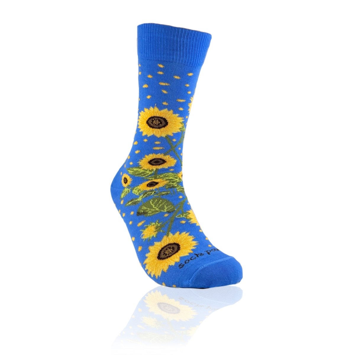 Sunflower Socks from the Sock Panda (Adult Medium - Women's Shoe Sizes 5-10) BlueSunflowerMd