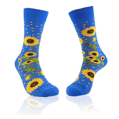 Sunflower Socks from the Sock Panda (Adult Medium - Women's Shoe Sizes 5-10) BlueSunflowerMd