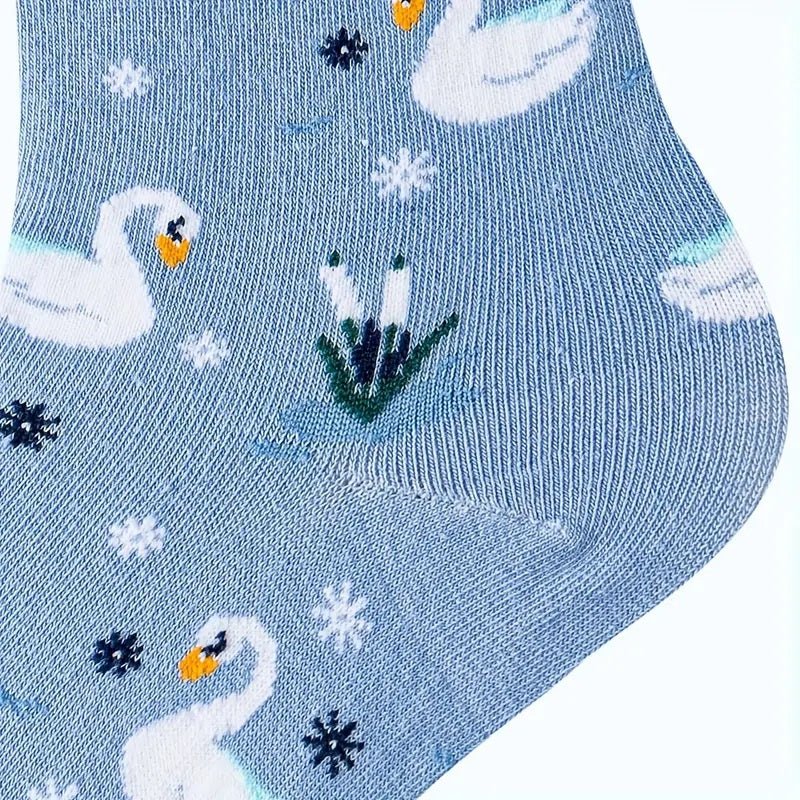 Swan Patterned Socks from the Sock Panda (Adult Medium - Women's Shoe Sizes 5 - 10)