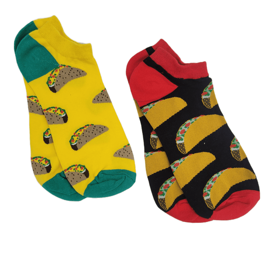 Taco Tuesday Patterned Ankle Socks (Adult Large - Men's Shoe Sizes 8 - 12)