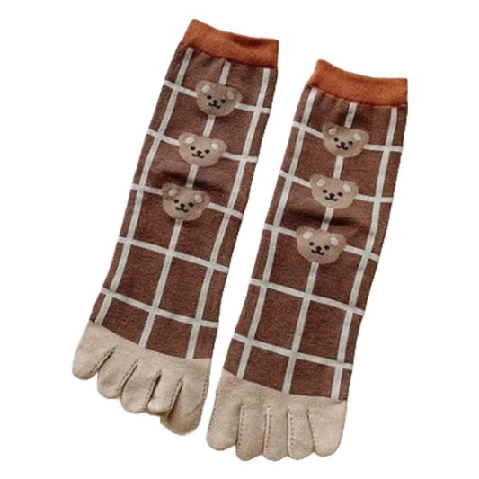 Teddy Bear Pattern Toe Socks (Adult Medium - Women's Shoe Sizes 5 - 10)