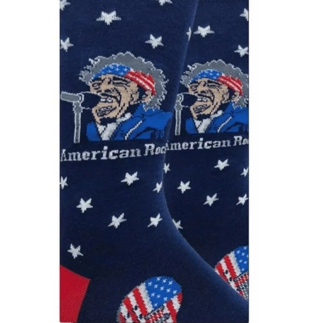 The Boss American Rock and Patriotic Socks (Adult Large - Men's Shoe Sizes 8 - 12)
