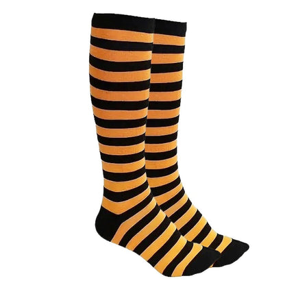 Thin Striped Patterned Socks (Knee High)