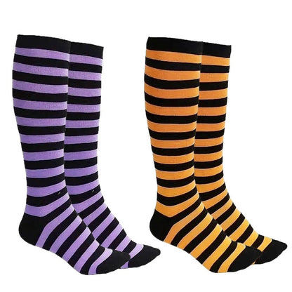 Thin Striped Patterned Socks (Knee High)