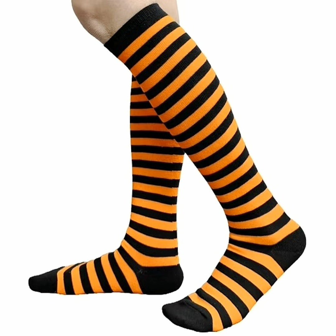 Thin Striped Patterned Socks (Knee High)