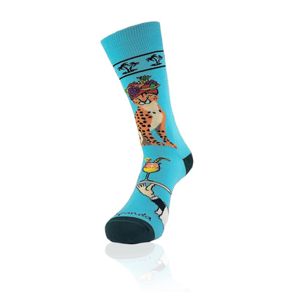 Tropical Cheetah Socks from the Sock Panda (Adult Medium)