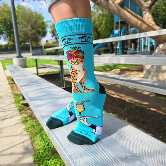 Tropical Cheetah Socks from the Sock Panda (Adult Medium)