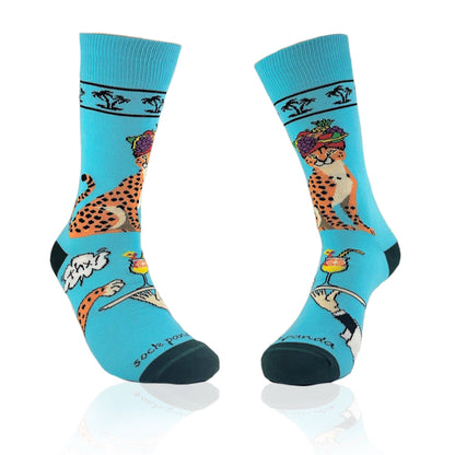 Tropical Cheetah Socks from the Sock Panda (Adult Medium)