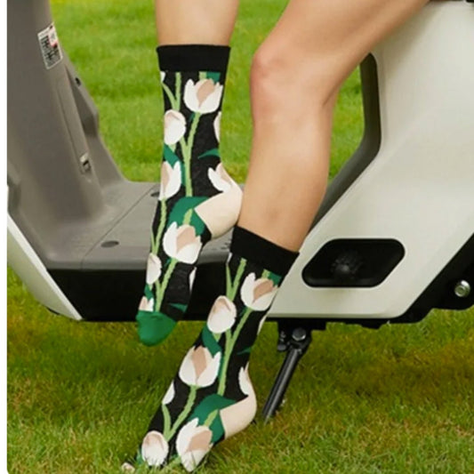 Tulip Flower Socks from the Sock Panda (Adult Medium - Women's Shoe Sizes 5 - 10)