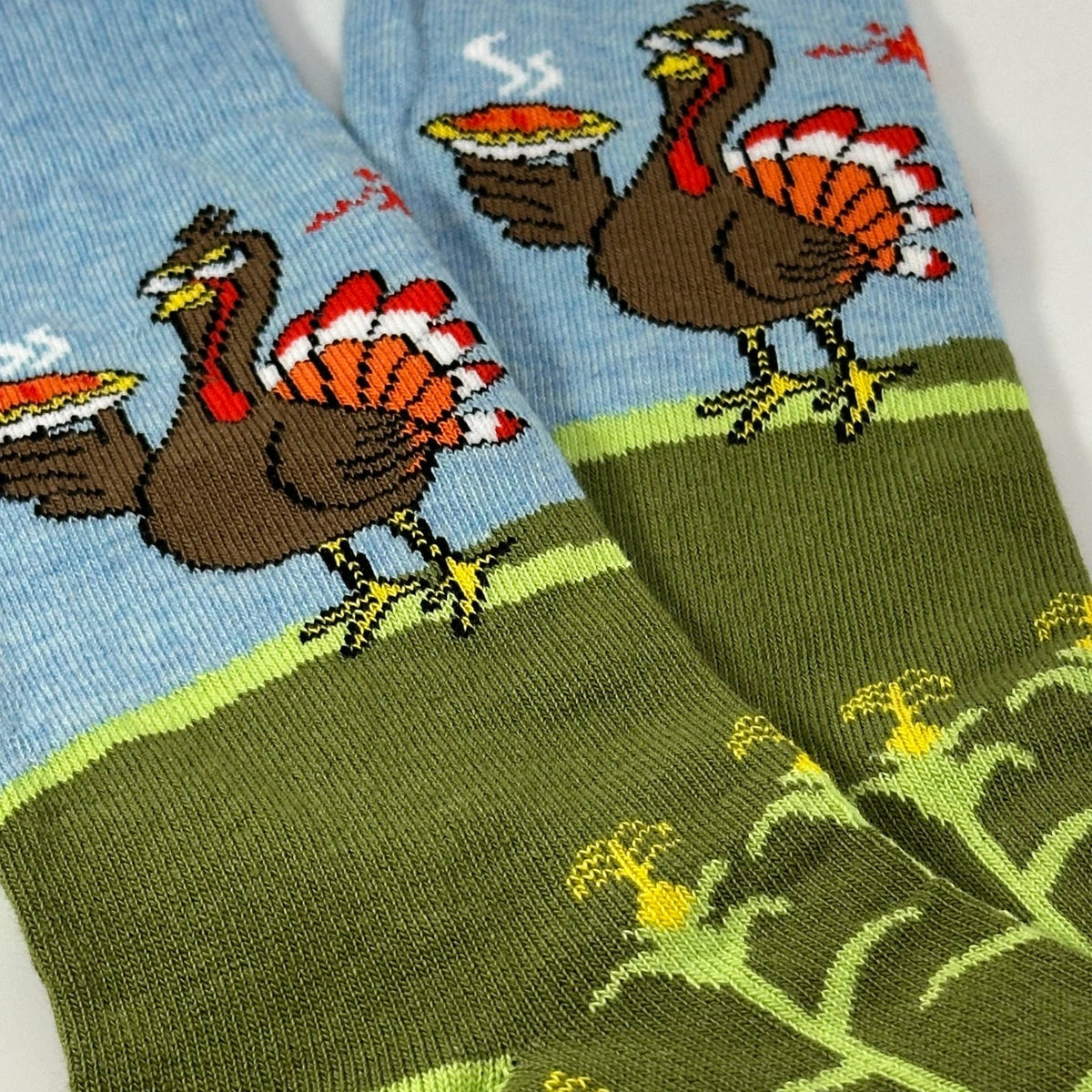Turkey Pie Fight Socks from the Sock Panda (Adult Small)1