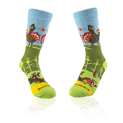 Turkey Pie Fight Socks from the Sock Panda (Adult Small)1