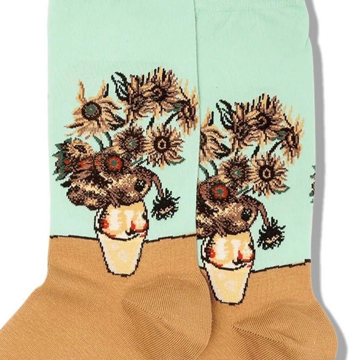 Van Gogh's Sunflowers Crew Socks from the Sock Panda (Adult Medium - Women's Shoe Sizes 5 - 10)