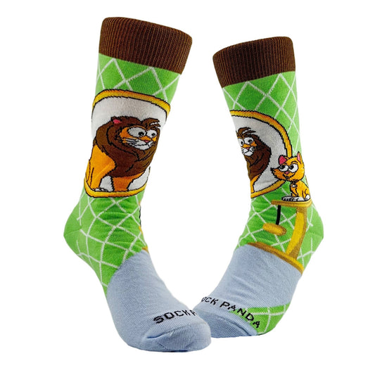 Vanity Lion Cat Socks from the Sock Panda (Adult Small - Shoe Sizes 2 - 5)