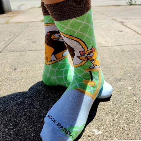 Vanity Lion Cat Socks from the Sock Panda (Adult Small - Shoe Sizes 2 - 5)