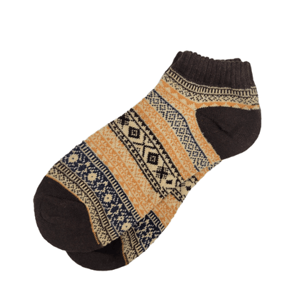 Warm Woolen Block Knitting Ankle Socks (Adult Large)