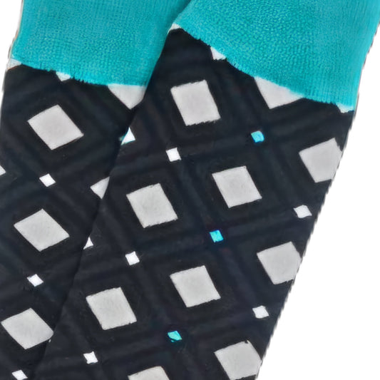 White Diamond on Black Socks from the Sock Panda (Adult Large - Men's Shoe Sizes 8 - 12)