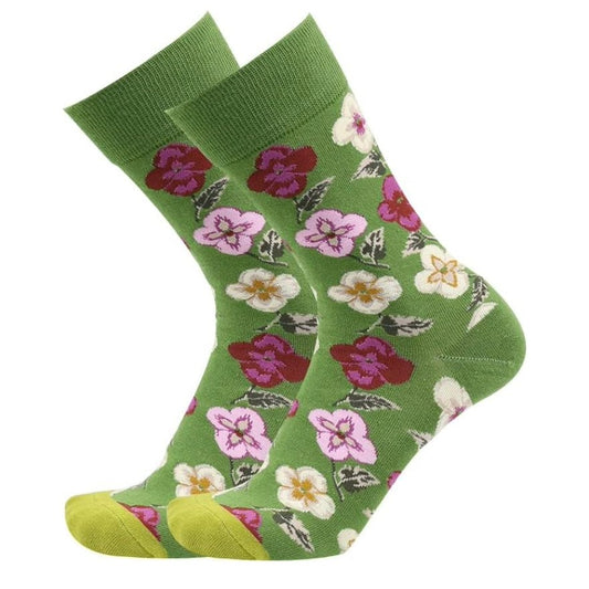 Wonderful Pansy Flower Socks from the Sock Panda (Adult Medium)