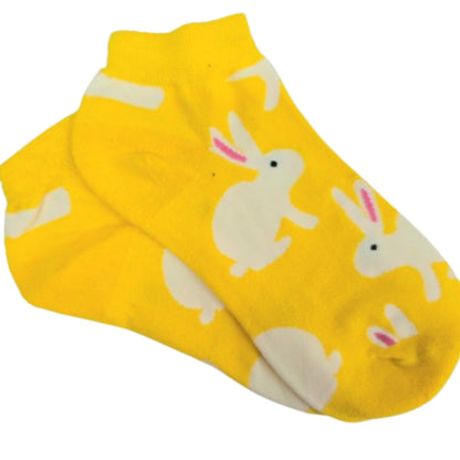Yellow Bunny Socks (Adult Medium - Women's Shoe Sizes 5 - 10)