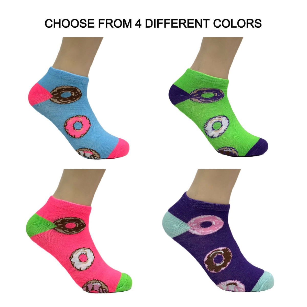 Yummy Donut Ankle Socks (Adult Medium - Women's Shoe Sizes 5 - 10)