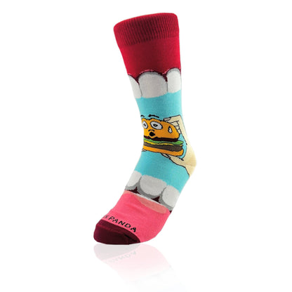 Yummy Hamburger Socks from the Sock Panda (Adult Small - Shoe Sizes 2 - 5)