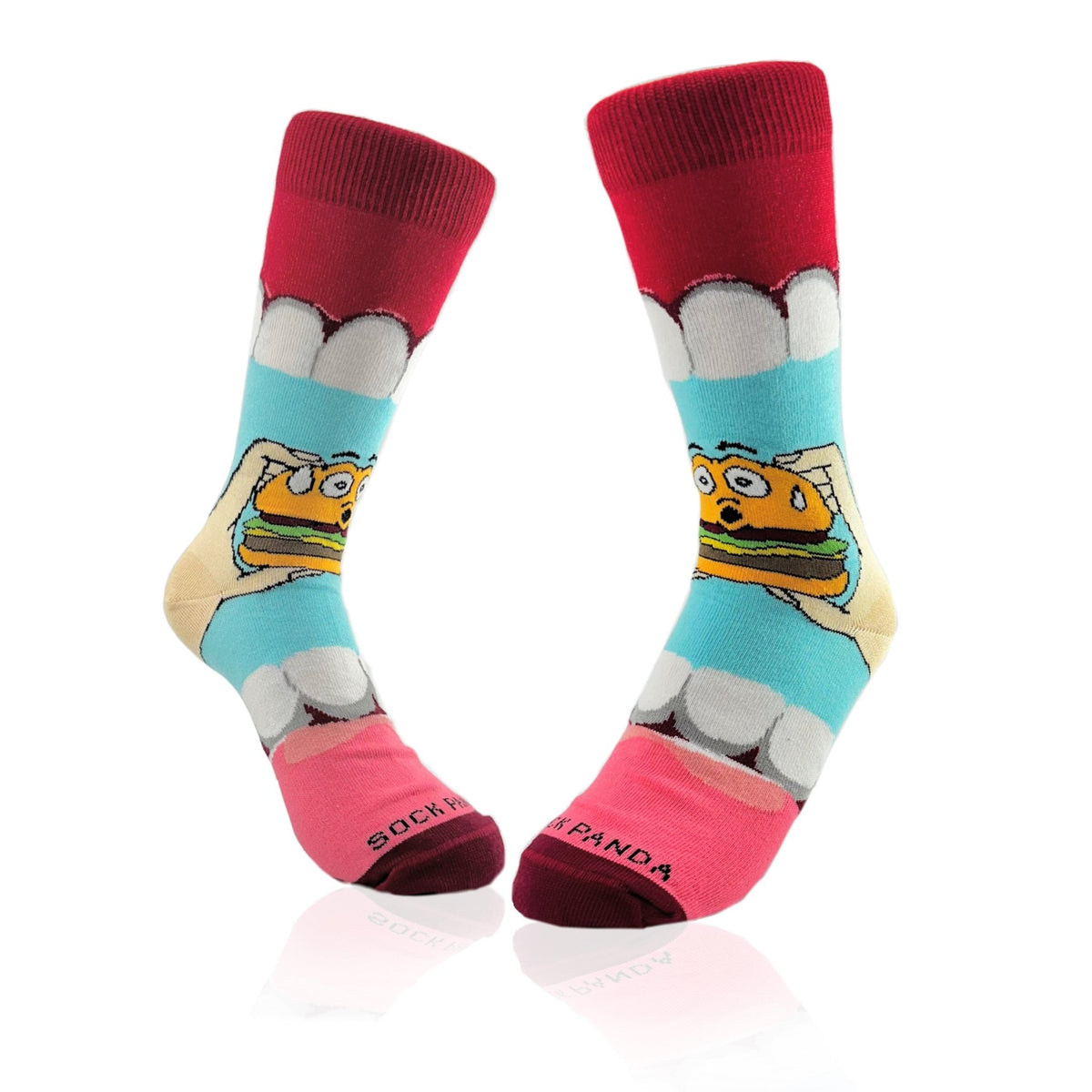 Yummy Hamburger Socks from the Sock Panda (Adult Small - Shoe Sizes 2 - 5)