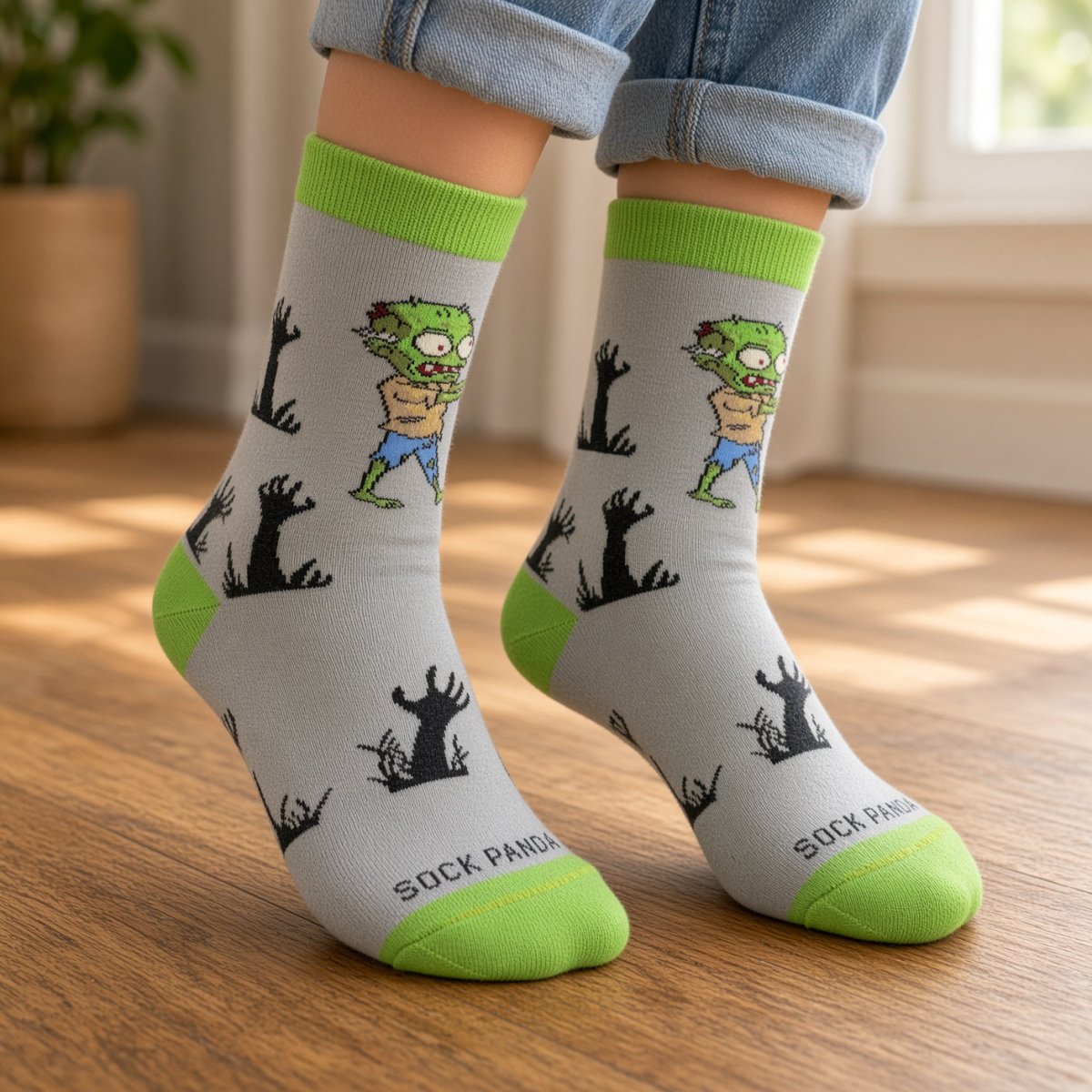 Zombie Socks from the Sock Panda (Adult Small - Shoe Sizes 2-5) ZombieSm