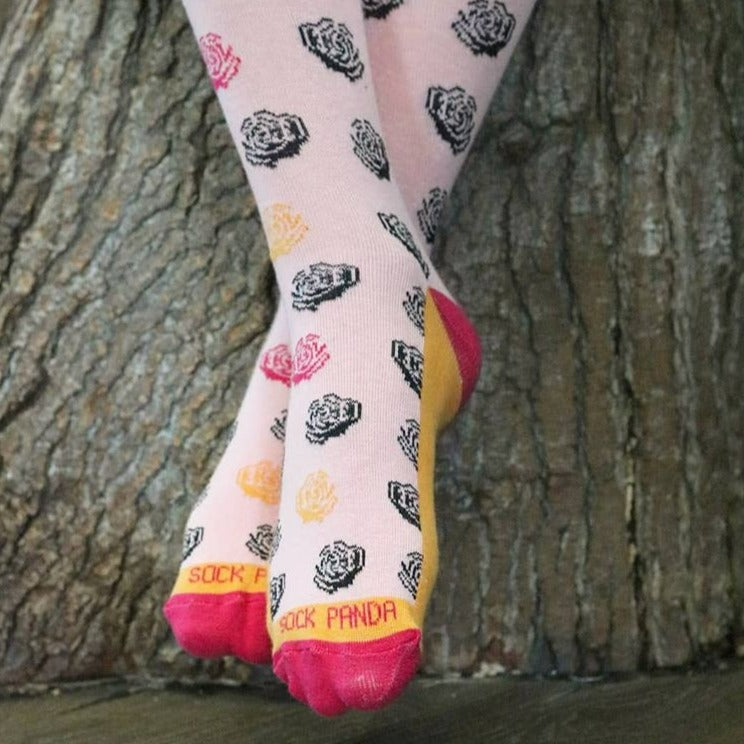 Rose Patterned Socks from the Sock Panda (Adult Medium)