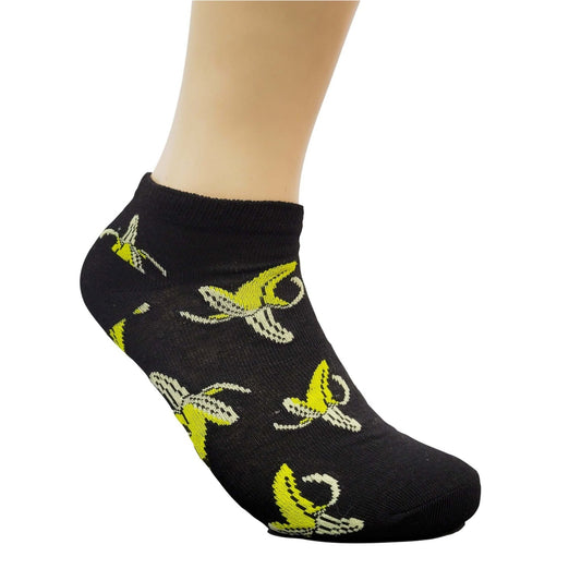 Banana Patterned Ankle Socks (Adult Medium - Women's Shoe Sizes 5 - 10)