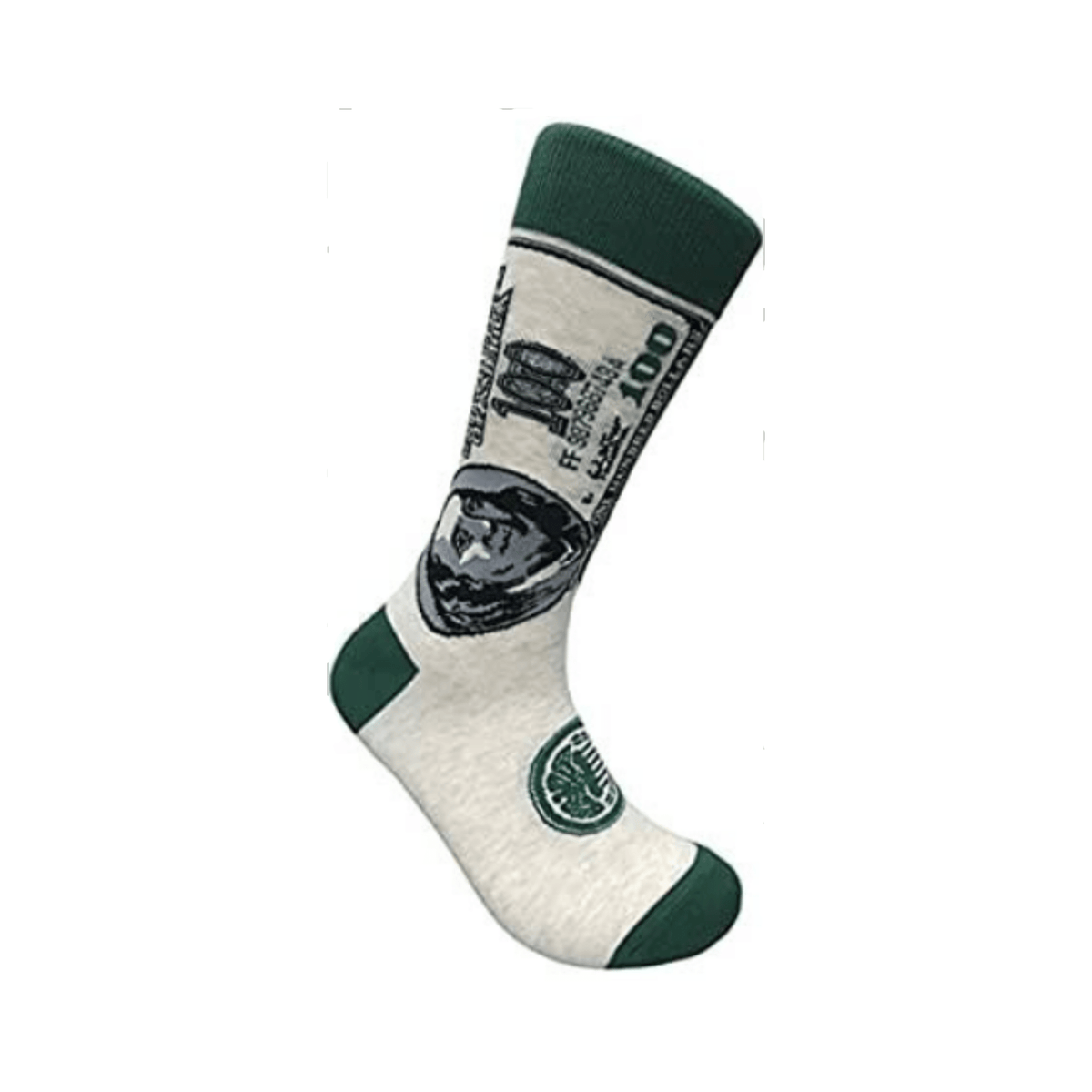 Benjamin Franklin 100 Dollar Bill Socks (Adult Large)