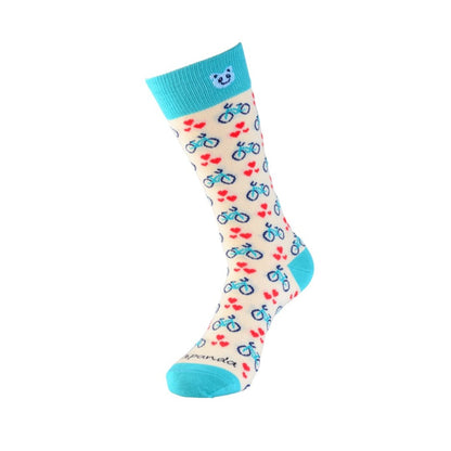 Bicycles & Hearts Patterned Socks from the Sock Panda