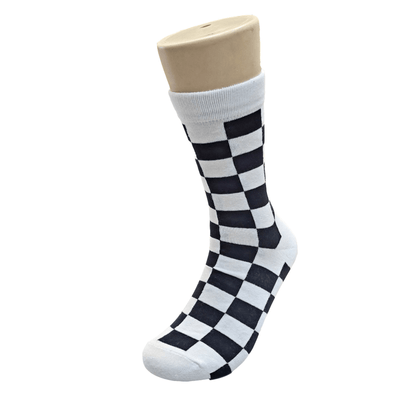 Black and White Checkered Socks from the Sock Panda (Adult Large - Men's Shoe Sizes 8 - 12)