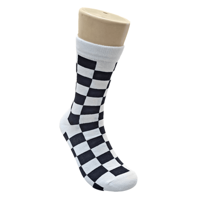 Black and White Checkered Socks from the Sock Panda (Adult Large - Men's Shoe Sizes 8 - 12)