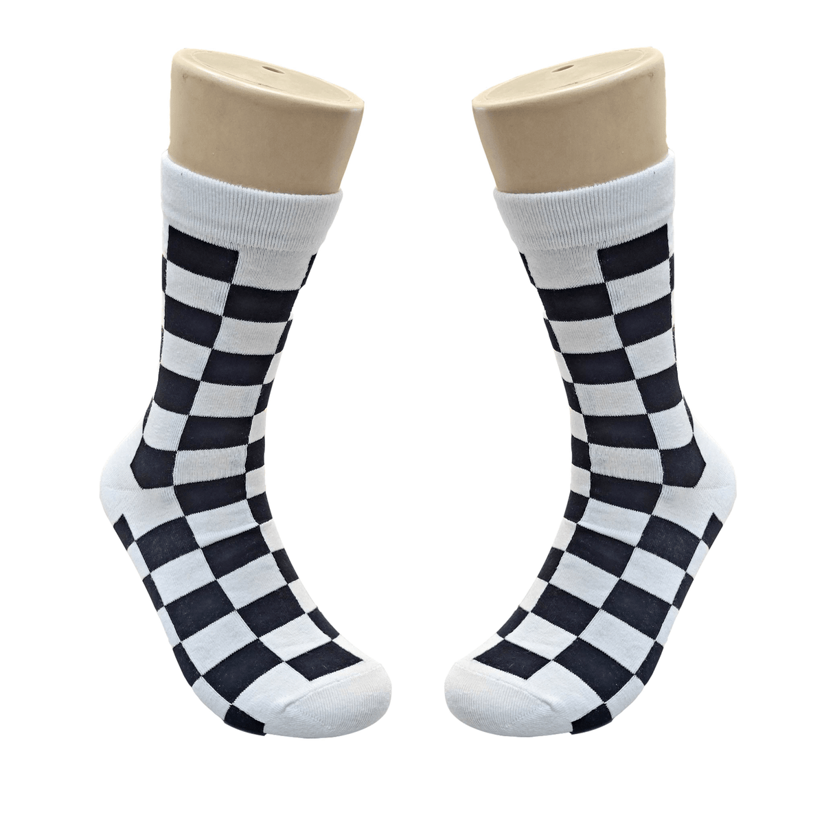 Black and White Checkered Socks from the Sock Panda (Adult Large - Men's Shoe Sizes 8 - 12)