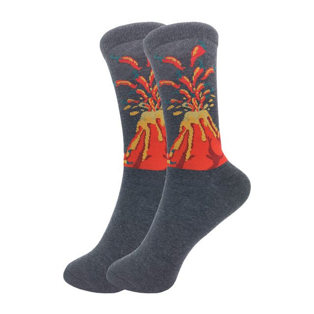 Blasting Volcano Socks from the Sock Panda (Adult Small - Shoe Sizes 2 - 5)