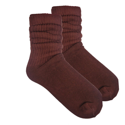 Brown Slouch Socks (Adult Medium - Women's Shoe Sizes 5 - 10) - Lightweight